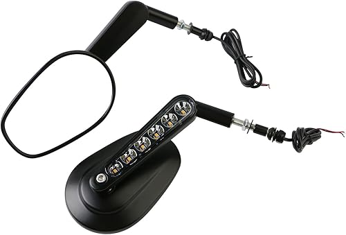 Miniatura 7 de Pacewalker Espejo retrovisor muscular con luz LED intermitentes para H-arley Davidson VROD V-Rod VRSCF negro
