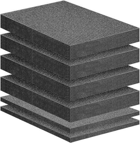 Image of 6 Pcs Pick Apart Foam Insert, 2 Size Pre Cube Sheet Foams with Bottom Use | 16 Inch Length Tool Box Foam, Elastic Packing Foams for Board Game Box Cases Storage Drawer