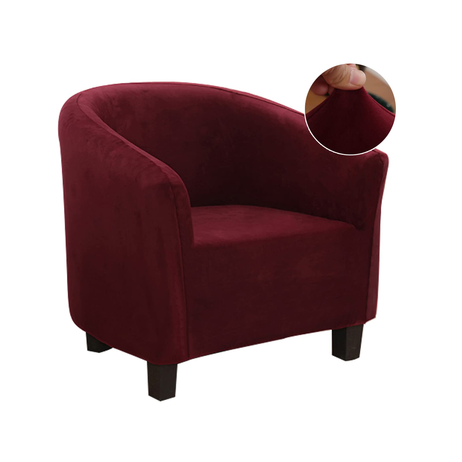 Jaotto Copripoltrona 1 Posto Elasticizato,Fodere Copripoltrona Universale,Copripoltrona da Cocktail Chesterfield Velluto Lavabile Antiscivolo per Bancone Soggiorno Tullsta (Boedeaux,1 Pezzo)