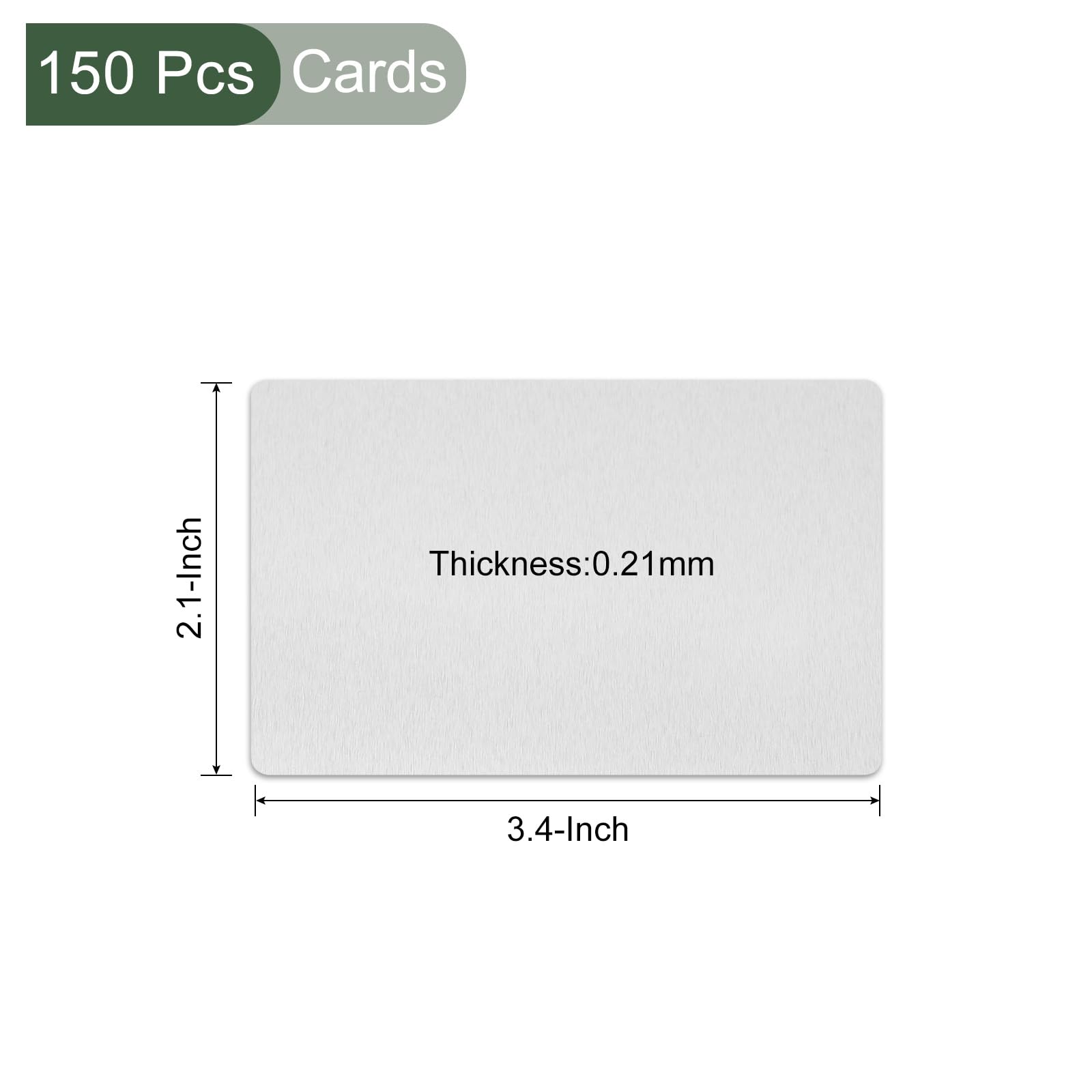 YOKIVE 150Pcs Sublimation Printable Blank Card, Personalized Business Card, Silver, 3.4x2.1 inches - Image 2