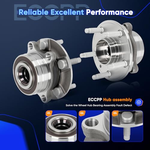 Image of ECCPP 2-Piece 512641 Wheel Hub Bearing for Ford Explorer 2013-2020 | 5 lugs w /ABS Sensor Pre-Greased Sealed