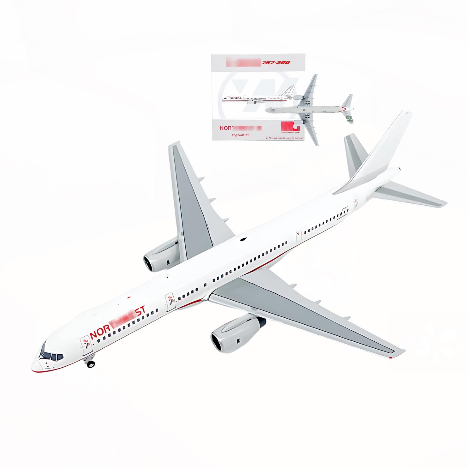 1:400 Scale US North west B757 Die-Cast Metal Airplane Model with Rubber Tires, Collector-Grade Miniature Replica – Gift for Adult Aviation Enthusiasts, Desk Shelf Display Decor