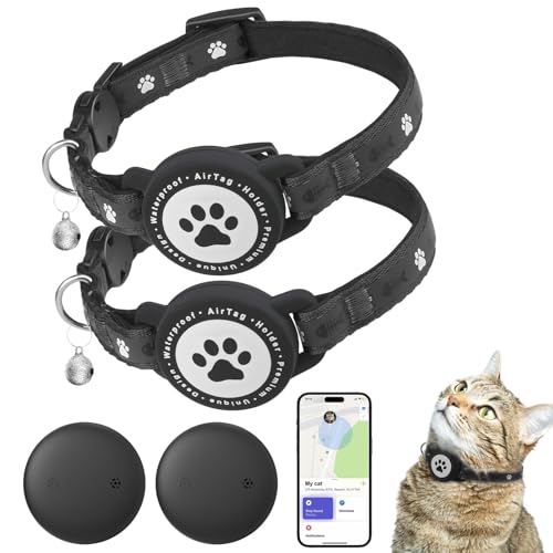 JIARUI GPS Tracker Katze Halsband, Mini Tracker Ohne ABO für Katze (nur IOS), Reflektierendes Katzen Halsbänder, Arbeite mit App Find My, Tracking Standort von Haustieren (2 Pack) JIARUI GPS Tracker Katze Halsband, Mini Tracker Ohne ABO für Katze (nur IOS), Reflektierendes Katzen Halsbänder, Arbeite mit App Find My, Tracking Standort von Haustieren (2 Pack)