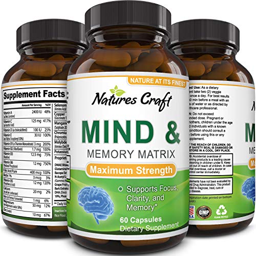 Mind and Memory Enhancement Supplement, Brain booster nootropic pills Improve Focus Concentration Clarity