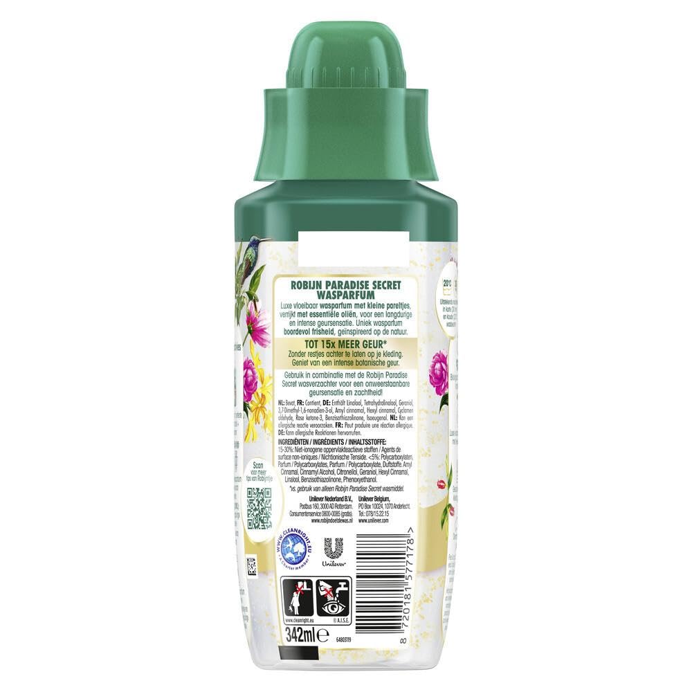 Robijn Intense perfumy do prania wszystkich ubrań i tekstyliów – Paradise Secret – do 15 razy więcej zapachu – 342 ml