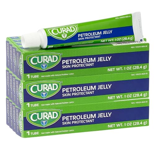 Image of CURAD Petroleum Jelly Skin Protectant, Ointment for Dry Cracked Skin, 1 oz Tube (12 Pack)