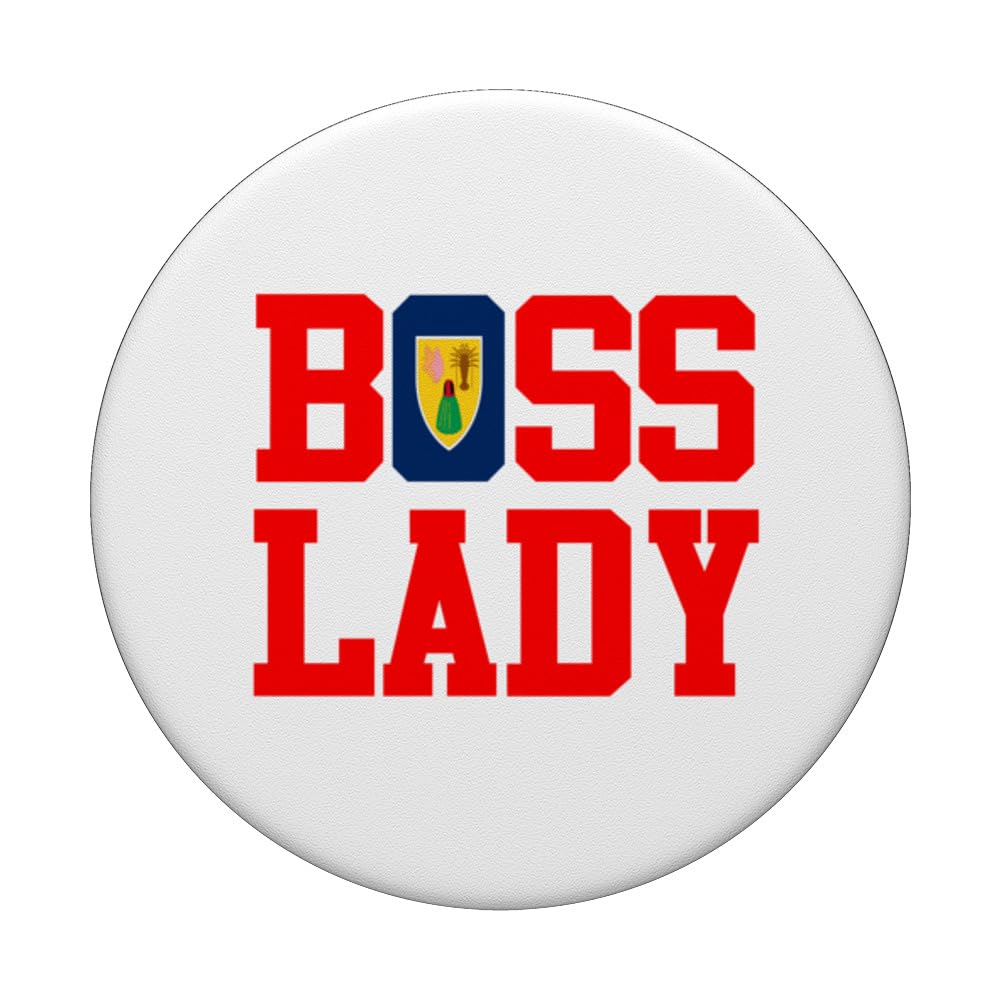 BOSS LADY - Turks And Caicos Islands PopSockets Swappable PopGrip, Black - Image 3