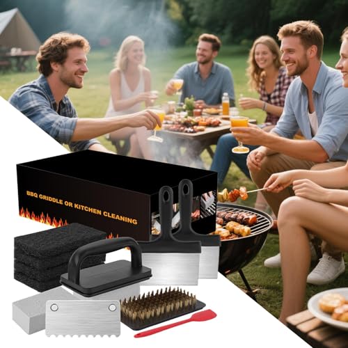 Pelle et tampons de nettoyage pour barbecue contre la graisse cuite