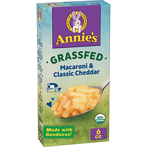 Annie\'s Organic Macaroni and Cheese, Classic Mild Cheddar, Grassfed, 6 oz