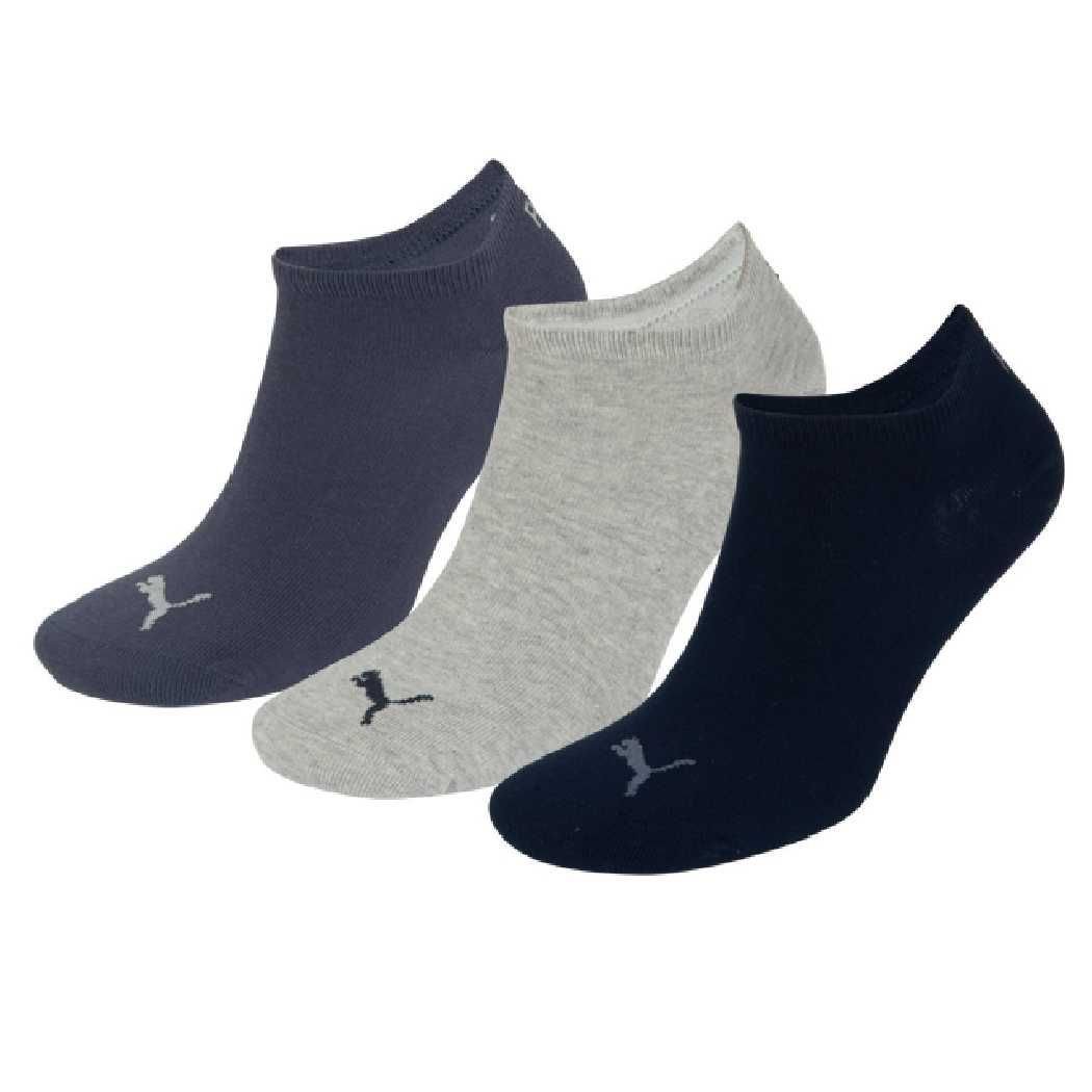 Puma Unisex Navy/Grey/Nightshadow Blue Invisible Sportive Sneaker Sock (3 Pair Pack), Uk 9 -11