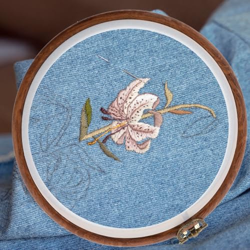 Image of DIVINA VITAE 2 Pieces Embroidery Frames for Display, 6 Inch Oval Embroidery Hoop Wood Decorative Embroiderys Hoop Circle Cross Stitch Ring Hoops for Art Craft Sewing and Hanging Ornaments Decoration