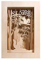 Rayher Holzbausatz 3D-Motivrahmen Wald, Birkenholz FSC zertifiziert, natur, 20 x 30 cm, Tiefe 6,6 cm, Set 15teilig, zum Basteln und Bemalen, 46301000