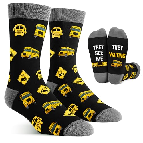 Bus Driver Appreciation Gifts - Bus Driver Gifts Perfect School Bus Socks for Women Unique and Thoughtful Ideas Ideal for Christmas bus Drivers Birthday or Year-End Celebration