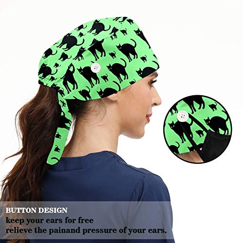 SIMONO Polyester Working Cap with Buttons and Sweatband, Black Hats Prints Adjustable Hat, Fits All - Image 7