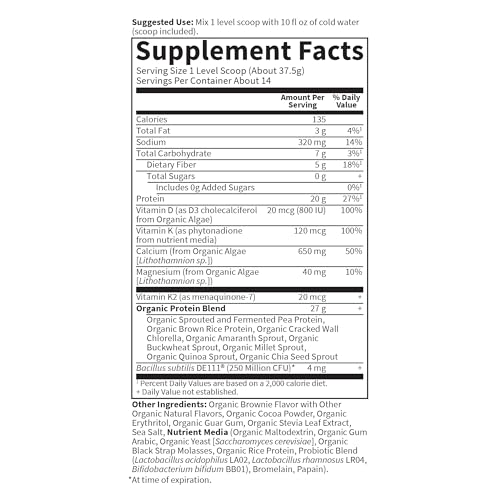 Garden of Life Functional Protein Bone Strength, Chocolate Brownie Flavor - image 4