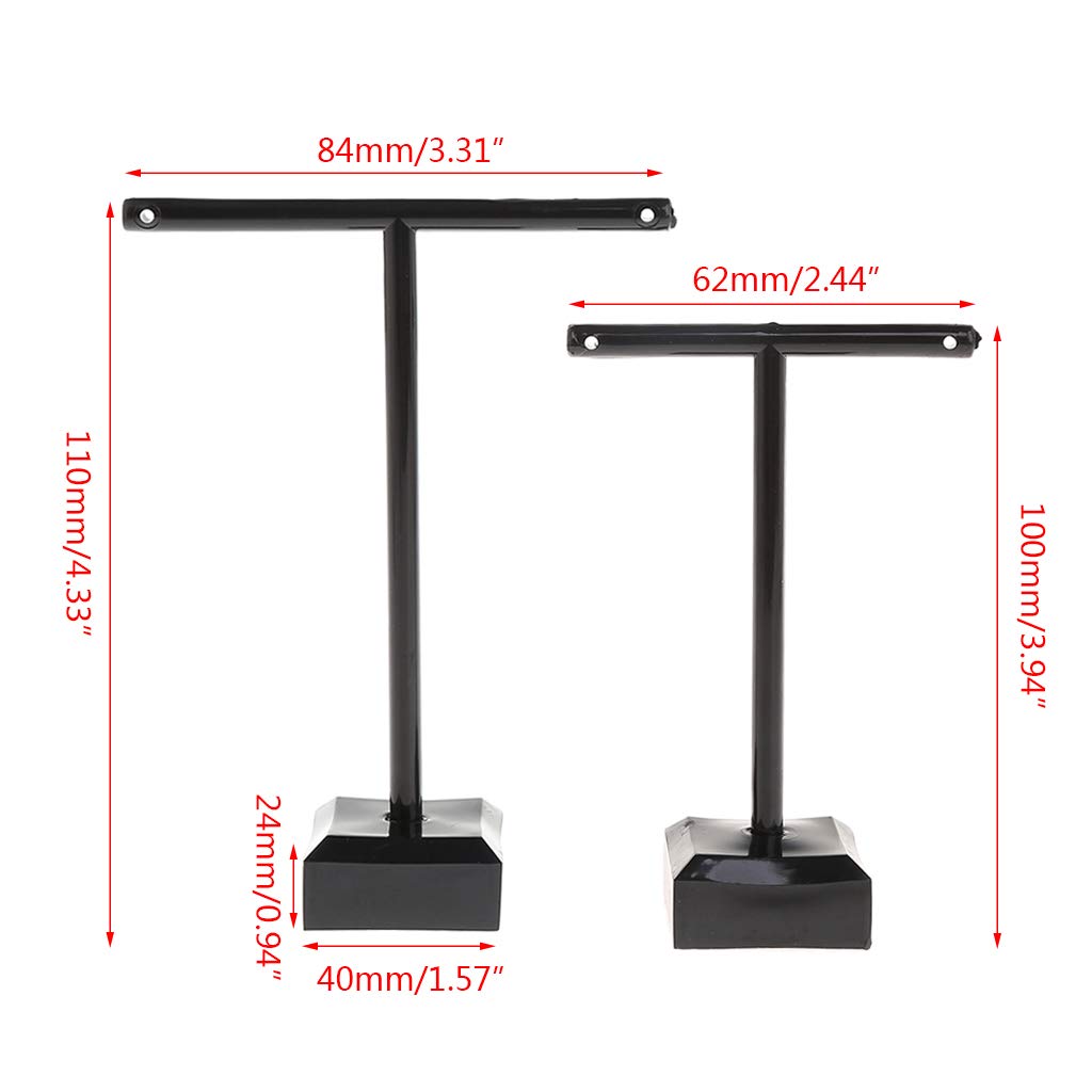 atcdfuw 2Pcs Acrylic Earrings Stand Holder T-Shape Ear Studs Display Rack Jewelry Organizer Black Closet Retail Store Display Display Stands
