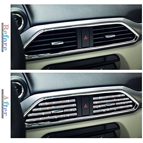 Yixind 10 Pieces Bling Car Vent Outlet Trim,Bling Car Accessories For Women, Bling Car Air Conditioner Vent Outlet Trim Decoration Strip For All Straight Air Vent Outlet #TOP6
