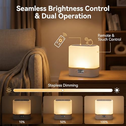 Lámpara de mesa de noche LED portátil con control remoto miniatura 2