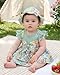 SUNNY PIGGY Baby Girl Clothes 0-3 Months Newborn Flower Girl Dress Summer Outfits Green One Piece Overall Skirt Set Ruffle Sleeve Cute Baby Dresses Headband+Hat