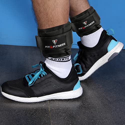 Image of FIT & FITNESS Wrist /Ankle Weights Pro Quality Adjustable Ankle /Wrist Weights for Running, Jogging, Cycling can be Used by Both Men and Women from 2 kg (1kg Each x 2 pc)