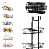 BREEZEE Organizador Colgante Ideal para Puerta, 6 Pisos de Canastas de Almacenamiento, 130 cm de Altura, Repisa Colgante de...