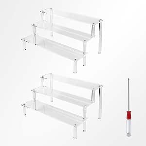 Sarsumir Acryl Display Ständer 3-stufiger Transparente Display Riser Sarsumir Acryl Display Ständer 3-stufiger Transparente Display Riser