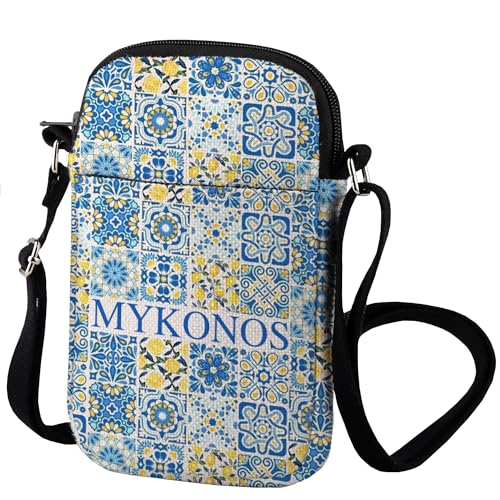 VAMSII Mykonos Travel Crossbody Bag Greece Souvenir Gift Mykonos Lover Gift Greece OliveShoulder Bag