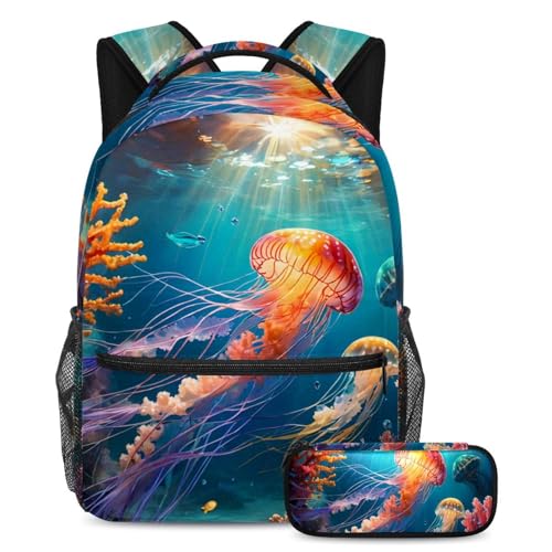 Sac à dos méduse anti mal de dos avec trousse pour ranger les fournitures