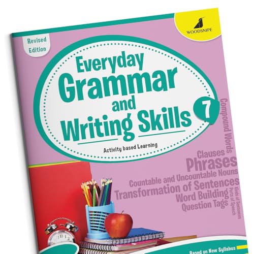 Image of Woodsnipe English Grammar and Writing Skills Book for Class 7 Ages 12 to 13 Years| Practical Approach| Master Reading, Writing and Language Skills | Multiple Type Questions with Answer Keys