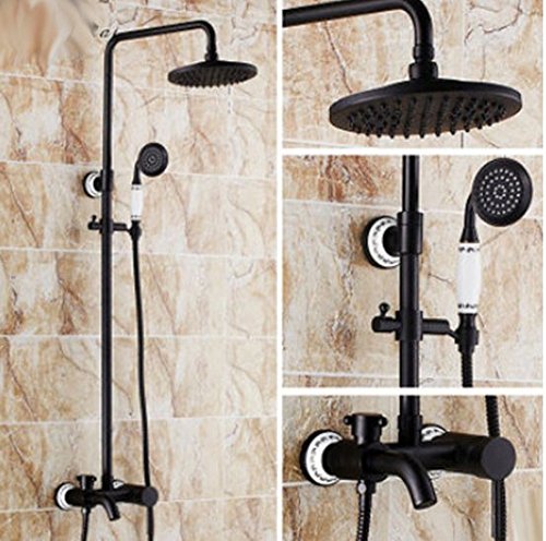 Robinet de bain douche en laiton massif et bronze huilé aux finitions artisanales