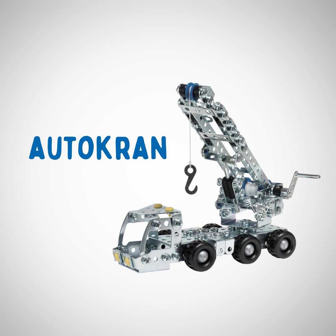 eitech Multimodell-Set - Metallbaukasten 00905, 6 Modelle und 350 Bauteile | Konstruktionsspielzeug, Bauset Kinder 8 9 10 Jahre, Geschenk Mädchen und Junge Geburtstag & Weihnachten, Metall Baukasten