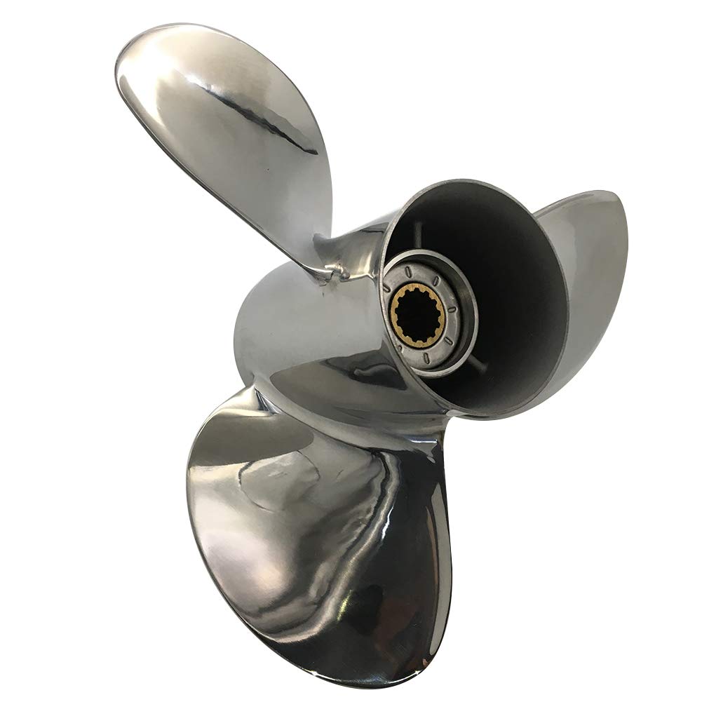 BARDOVEN Stainless Steel Propeller 13 Tooth 35-50HP 11.1X14 13 Tooth SS Prop for TOHATSU Outboard Engine