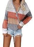 Biucly Sudadera de manga larga con estampado de leopardo, informal, para otoño, invierno, con media cremallera, para adolescentes, niñas, con bolsillos, color gris, talla grande