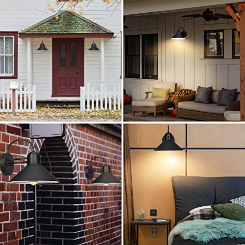 Dewenwils 2 Pack Dusk To Dawn Outdoor Wall Light, Gooseneck Barn Light Fixtures Wall Mount, Modern Farmhouse Outdoor Wall Sconce, Matte Black Exterior Porch Lights For Garage Frontdoor Entryway #TOP5