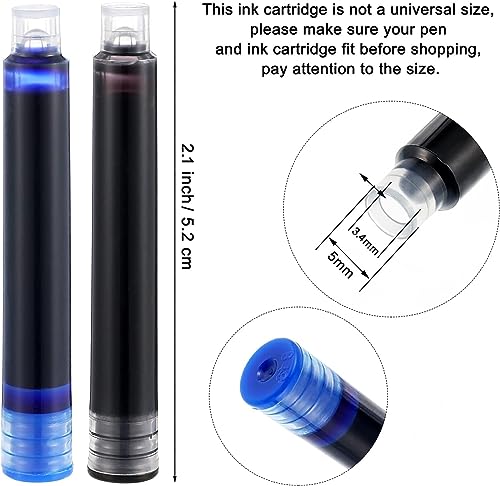 Image of GOLD LEAF Jinhao Fountain Pen Ink Cartridges Refills, Disposable and Universal - 3.4 mm Bore Diameter 50Pcs Ink Cartridges Jar for School Student and Office (Black)