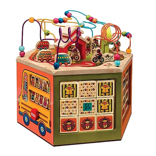 B. toys – Youniversity – Wooden Activity Cube – Developmental Learning Center – Toys for Toddlers, Kids – Alphabet, Numbers, Shapes – 12+ Months by B. toys - Used condition - US$188.92