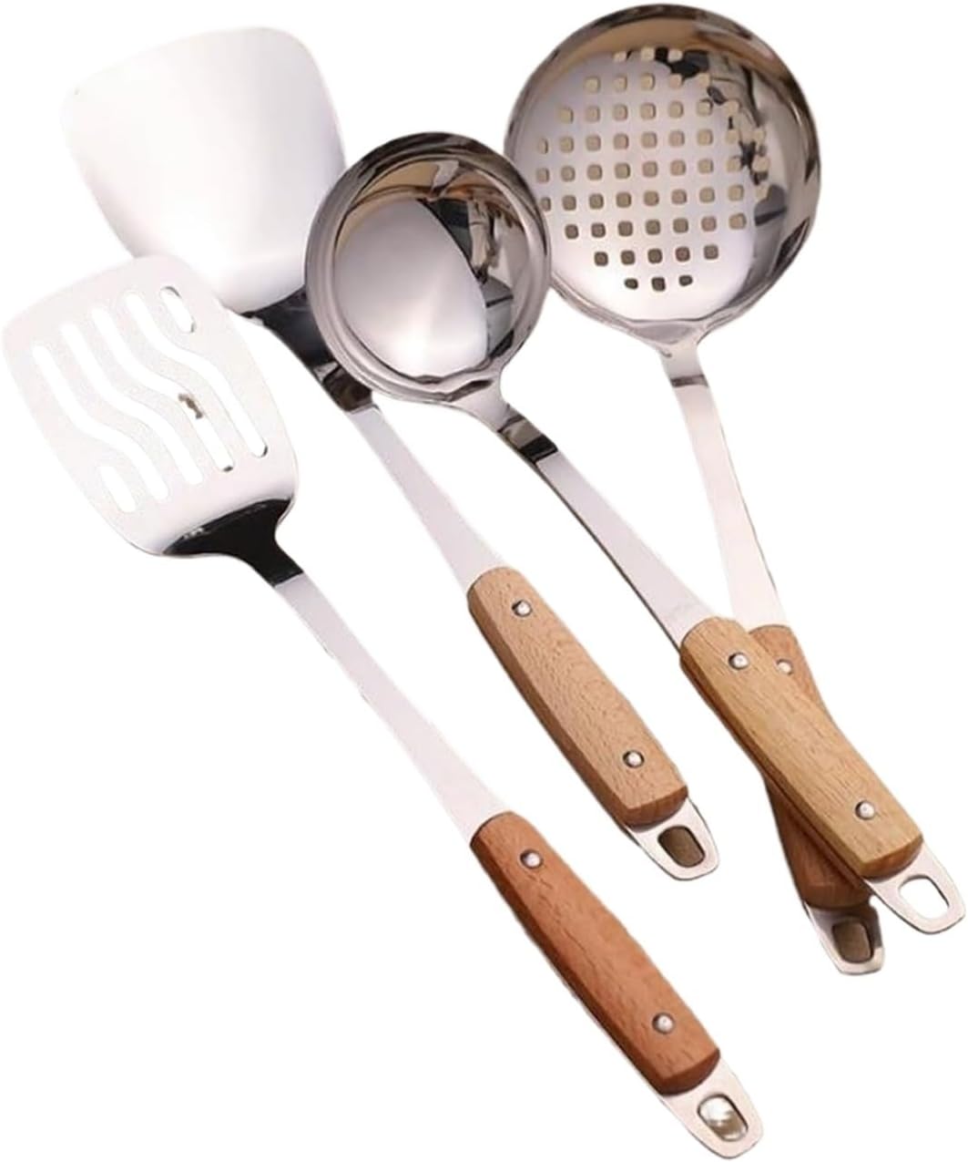Stainless Steel Cooking Utensils 4 Pieces Sets Spoons Spatulas Kitchen Cookware Bakeware Gadgets