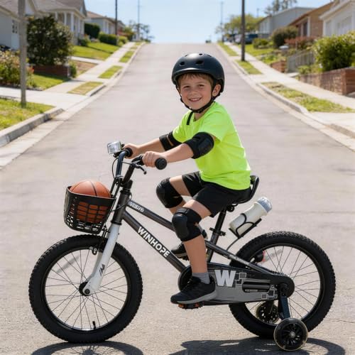 Image of WinHope 12-18 Inch Kids Bike with Light up Training Wheels for Boys Girls