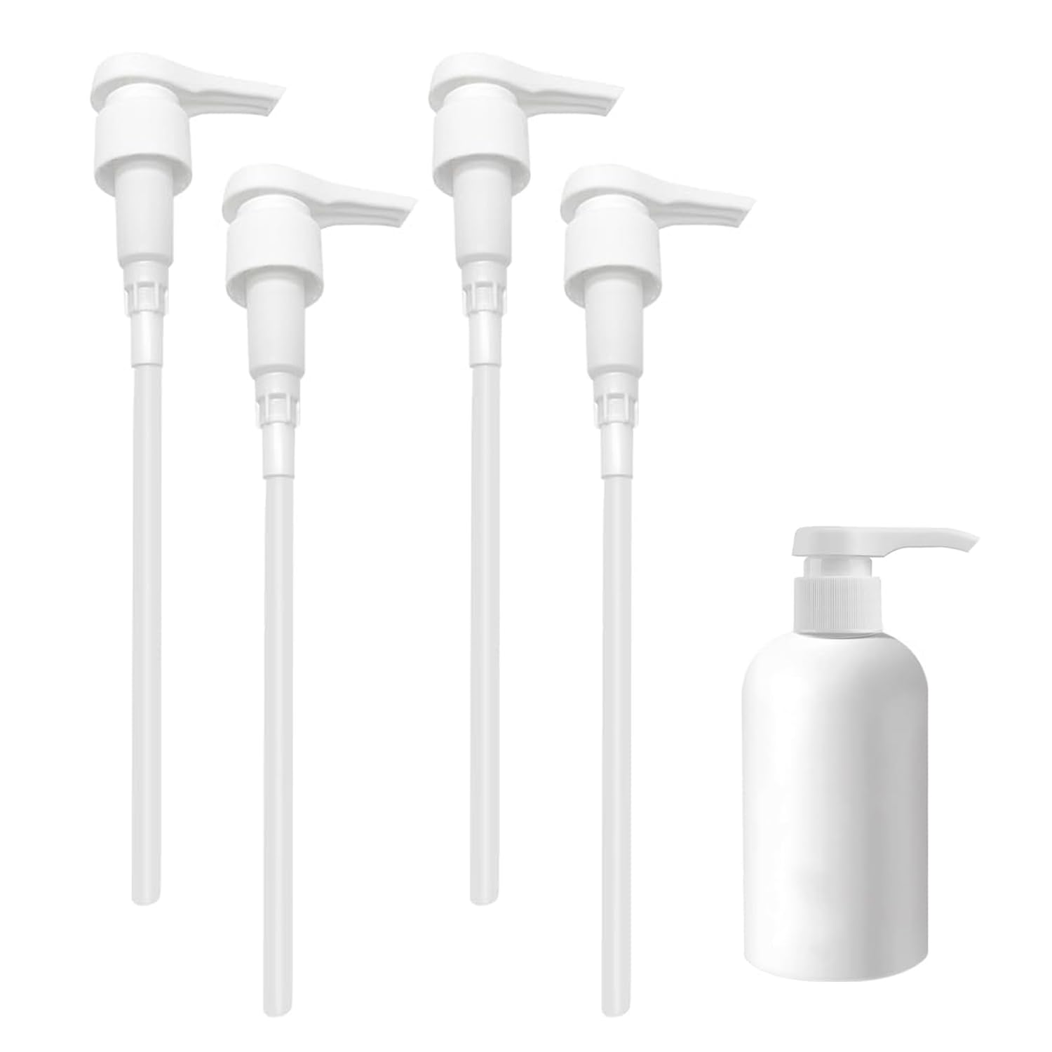 Wiederverwendbarer Pumpspender,4 Stück Dosierpumpe,Sirup Pumpe für Best Body Sirup,Wiederverwendbare Sirup Pumpspender, Austauschbarer Pumpspender Aufsatz für 28/410 Gewindebehälter Flasche