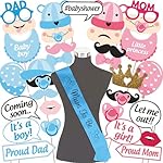 Wobbox Baby Shower Decoration Items| Baby Shower Photo Booth Props for Photoshoot, Mom to Be Satin Sash Daddy to Be Decoration, Godh Bharai Decoration Kit-(FP435)