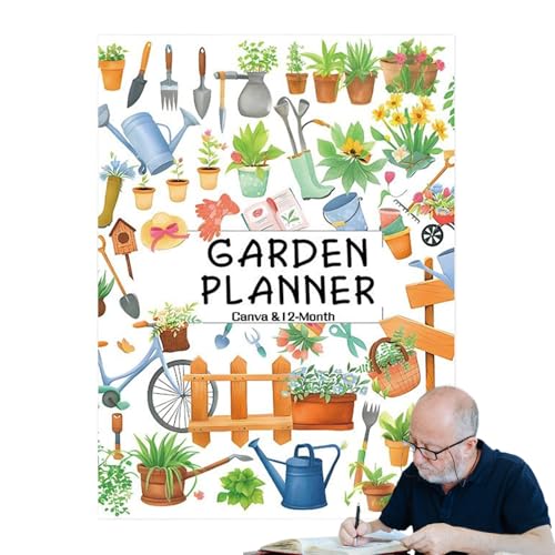 Taccuino da giardino, libri da giardinaggio, 12 per principianti | Agenda di monitoraggio per giardino rialzato, cortile, balcone, famiglie giardinieri serre