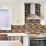 Miscasa Selbstklebende Fliesen, rostbraune Terrakotta-Kupfer-Roststeinstange auf Wandfliesen für Küche und Bad, 0.53㎡