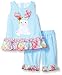 Bonnie Baby Baby Girls' Sleeveless Seersucker Bunny Appliqued Playwear Set, Aqua, 12 m