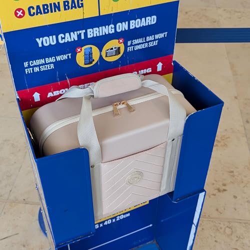 Cabin Max Paxos Torba kabinowa pod siedzenie, 20 l, 40 × 20 × 25 cm – ShapeSafe z tworzywa EVA, lekka, 680 g, bez Ryanair, otwieranie z klapką,, kremowy, 24L, Bagaż podręczny