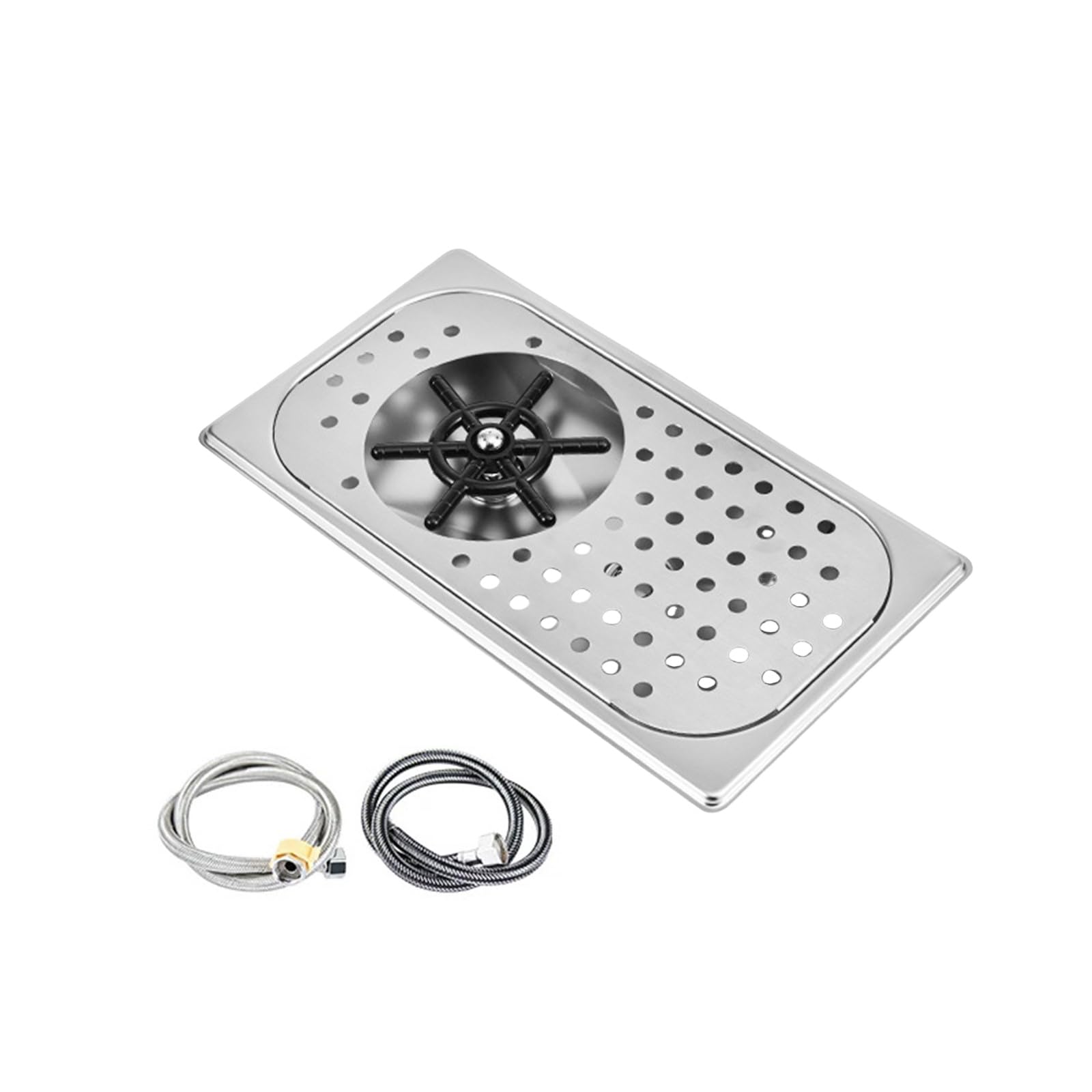 Countertop Cup Draining Tray Stainless Steel Embedded Rinser Insert for Beverage Stations and Coffee Service Areas Cup Rinser Tray Glass Drip Rinse Station Stainless Steel Drain Insert Coffee Counter