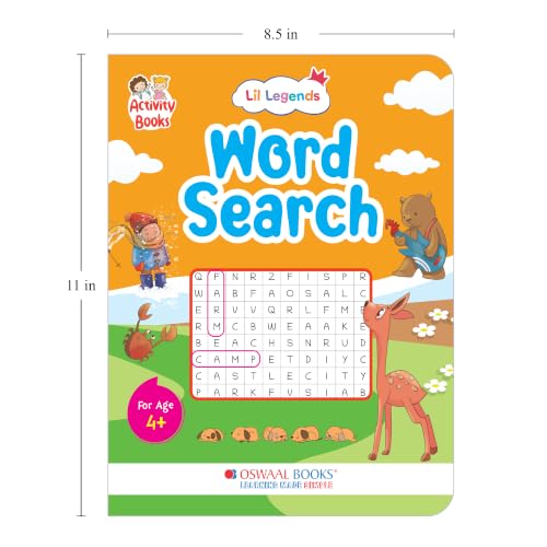 Image of Oswaal Lil Legends Interactive Learning Activity Books, Set of 2 for Kids Age 4+ Years | Spot the Difference and Word Search Puzzles | Brain Games to Boost Vocabulary and Observation