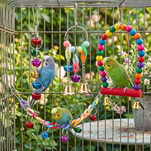 Image of 14 Pcs Parakeet Cockatiel Bird Toys,Deluxe Style