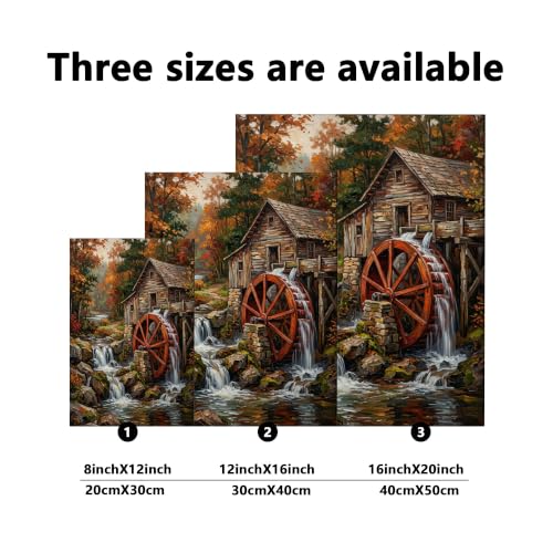 Lienzo de cascada Watermill de 16x20 pulgadas para pared 6