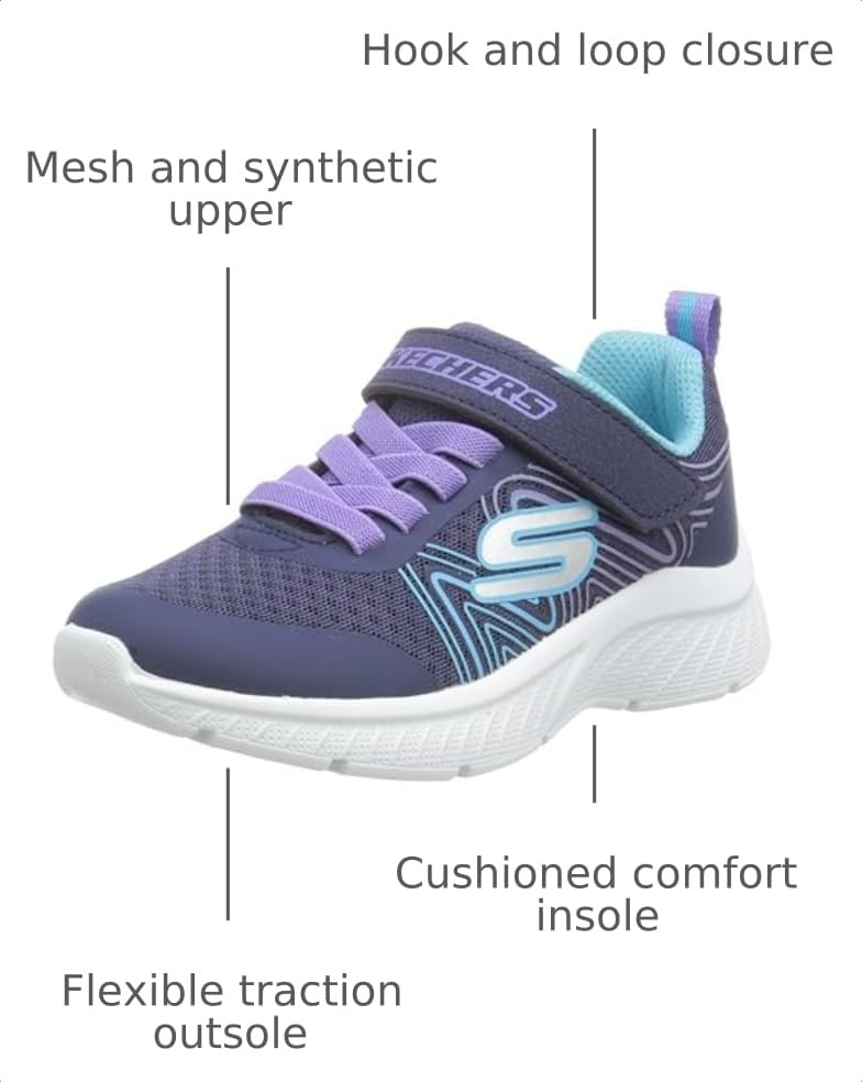 Image of Skechers Girls' Microspec Swirl Sweet | Casual, Lightweight, Machine Washable, Cushioned Insole