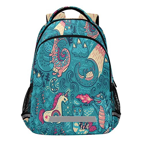 Fantásticos Animales Unciron Mochila para ordenador portátil Mochila escolar Dragón Sirena...